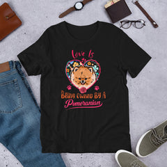 Love is Being Owned by a Pomeranian Short-Sleeve Unisex T-Shirt - PomWorld.Com