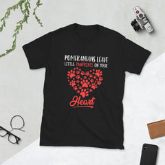Pomeranians Leave Little Pawprints on Your Heart Short-Sleeve Unisex T-Shirt - PomWorld.Com