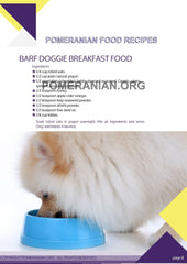 Pomeranian Food Recipes. 60 page eBook. Instant Download. - PomWorld.Com
