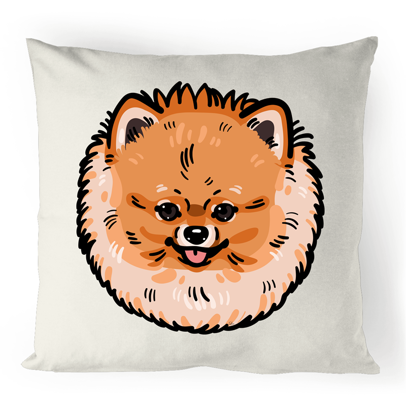 Pomeranian 100% Linen Cushion Cover - PomWorld.Com