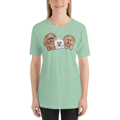 3 Pomeranian Short-Sleeve Unisex T-Shirt - PomWorld.Com