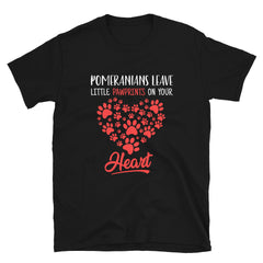 Pomeranians Leave Little Pawprints on Your Heart Short-Sleeve Unisex T-Shirt - PomWorld.Com