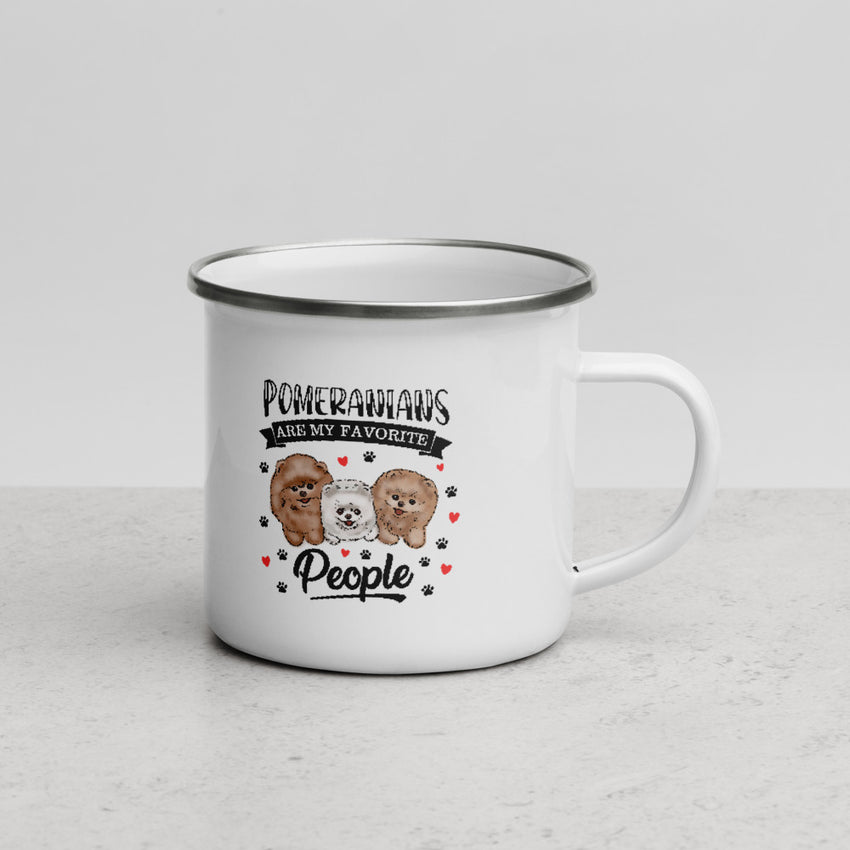 Pomeranians Are My Favorite People Enamel Mug - PomWorld.Com