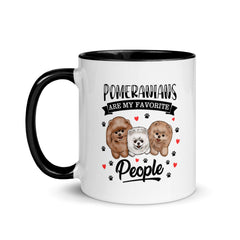 Pomeranians Are My Favorite People Mug with Color Inside