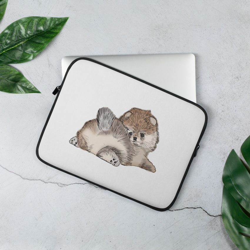 Pomeranian Puppy Laptop Sleeve - PomWorld.Com